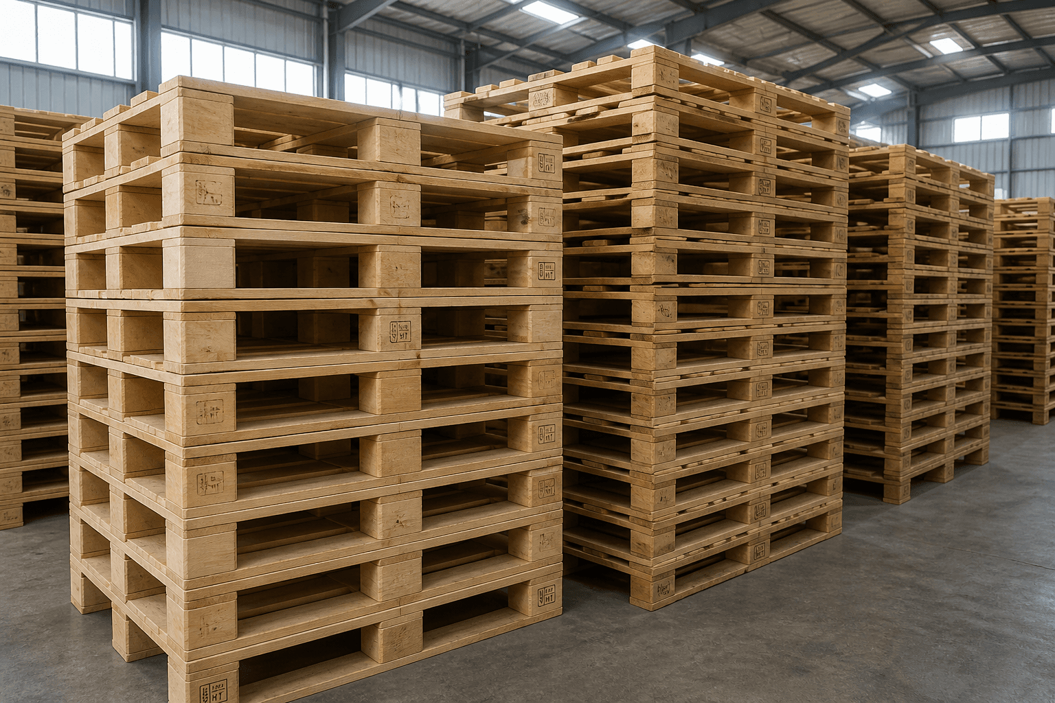 Kho thành phẩm pallet gỗ